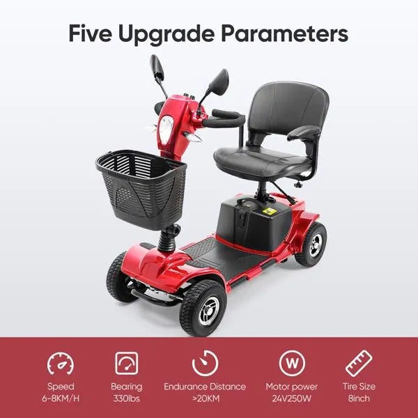 4 Wheel Mobility Scooters, For Seniors Adult With Lights Collapsible
