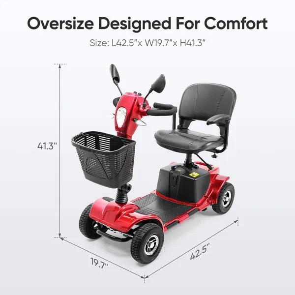 4 Wheel Mobility Scooters, For Seniors Adult With Lights Collapsible