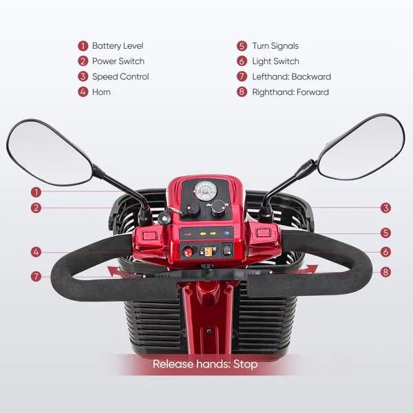 4 Wheel Mobility Scooters, For Seniors Adult With Lights Collapsible