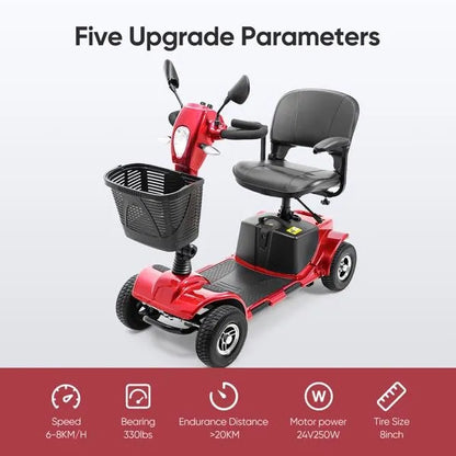 4 Wheel Mobility Scooters, For Seniors Adult With Lights Collapsible
